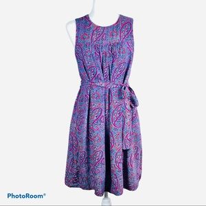 GAP Paisley Print Tie Waist Smock Dress w/Pockets XS